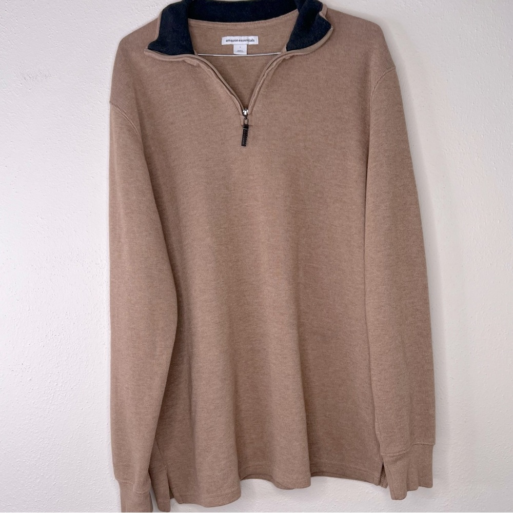 Amazon Essentials Men's
Long-Sleeve Soft Touch 1/4 Zip Sweater - Large